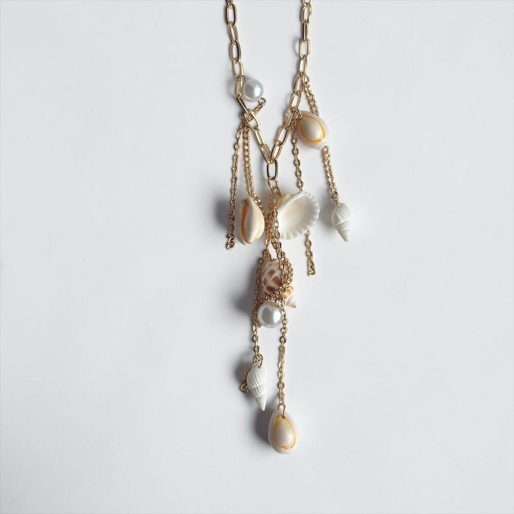Gold Shell Multi-Charm Necklace - Picture 5 of 5
